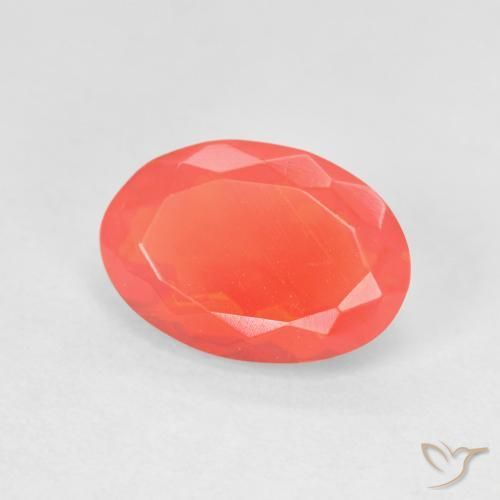1.27ct Natural Laranja Intenso opala de fogo, oval, Transparente
