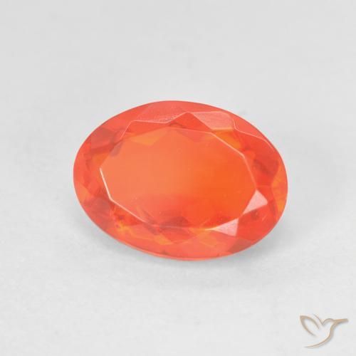 Opala de Fogo Laranja brilhante Natural 1.48ct, Corte Oval, Transparente