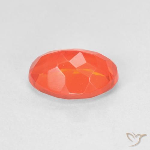 Opala de Fogo Laranja brilhante Natural 1.48ct, Corte Oval, Transparente