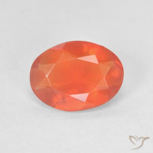 0.87ct Natural Laranja brilhante opala de fogo, oval, Transparente