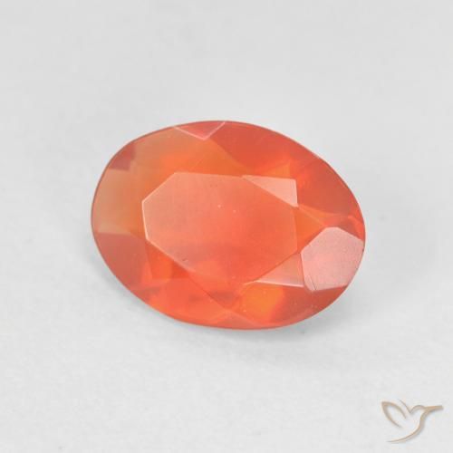 opala de fogo Laranja brilhante Natural 0.87ct, oval, Transparente