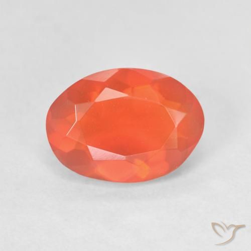1.09ct Natural Laranja brilhante opala de fogo, oval, Transparente