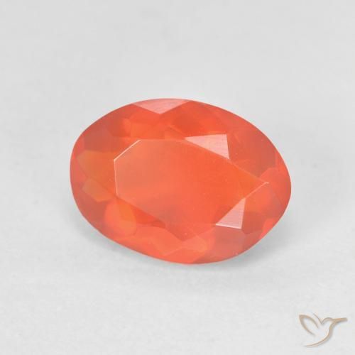 opala de fogo Laranja brilhante Natural 1.09ct, oval, Transparente