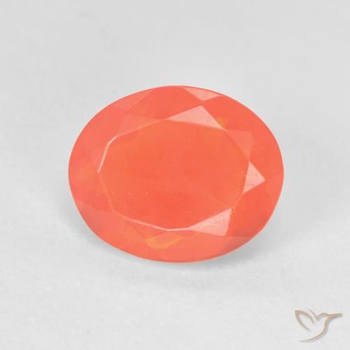 1.62ct Natural Laranja brilhante opala de fogo, oval, Transparente