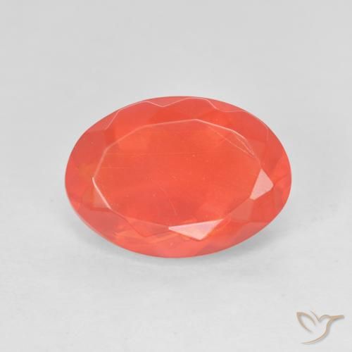 2.71ct Natural Vermelho Laranja Intenso opala de fogo, oval, Transparente