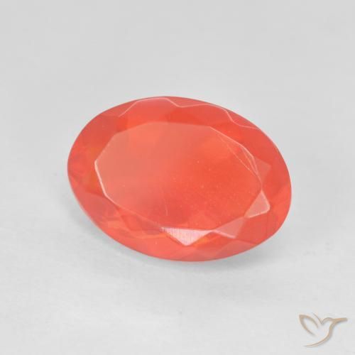 opala de fogo Vermelho Laranja Intenso Natural 2.71ct, oval, Transparente