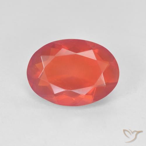 Opala de fogo de corte oval de 2,72 quilates, 12,6 x 6,2 mm do México, Photo A