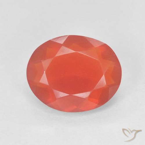 2.41ct Natural vermelho médio opala de fogo, oval, Transparente