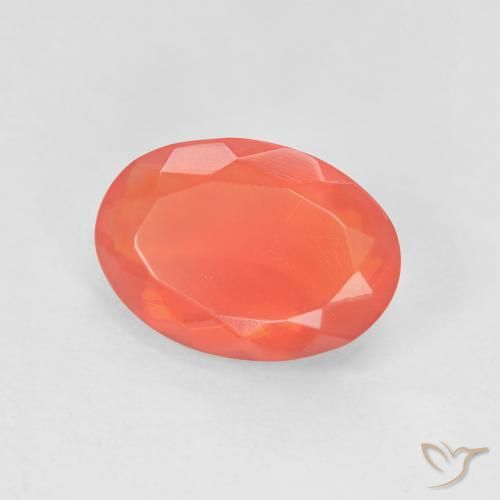 opala de fogo vermelho médio Natural 1.78ct, oval, Transparente