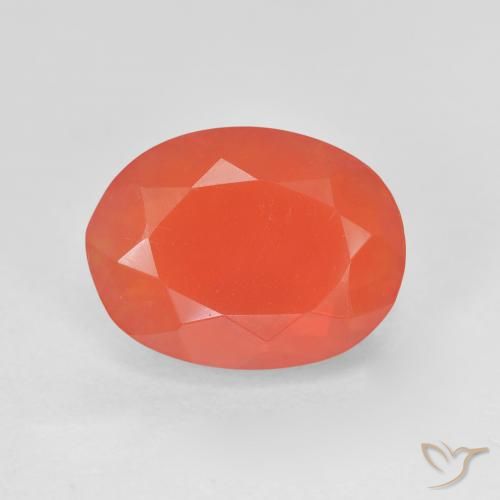 3.10ct Natural Carmesim Brilhante Vermelho-Laranja opala de fogo, oval, Transparente