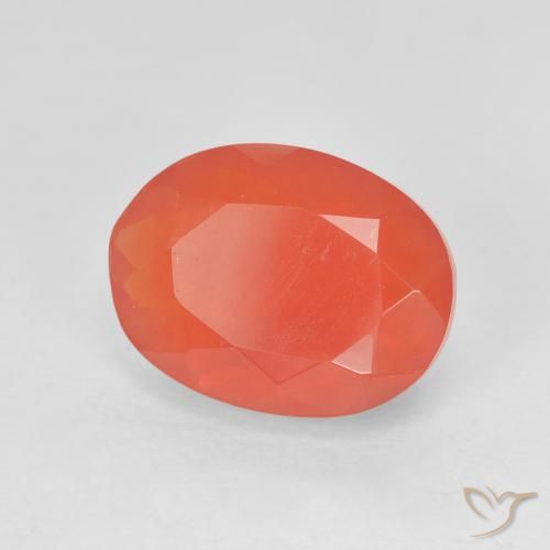opala de fogo Carmesim Brilhante Vermelho-Laranja Natural 3.10ct, oval, Transparente