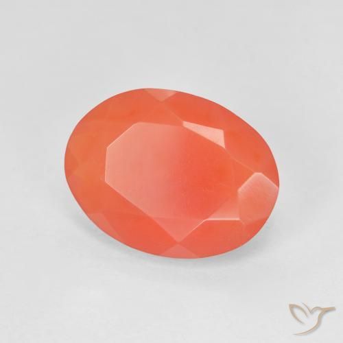 opala de fogo vermelho médio Natural 2.74ct, oval, Transparente
