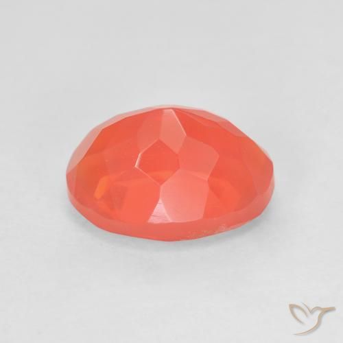 opala de fogo vermelho médio Natural 2.35ct, oval, Transparente