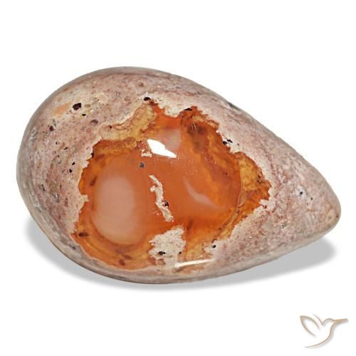 Opala de fogo multicolorido natural 8,64ct, formato de pêra, opaco