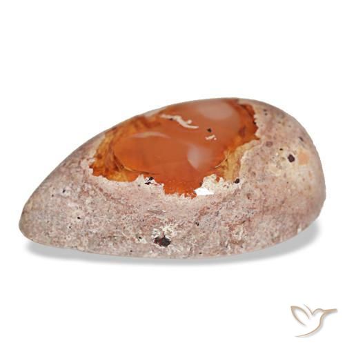 Opala de fogo multicolorido natural 8,64ct, formato de pêra, opaco