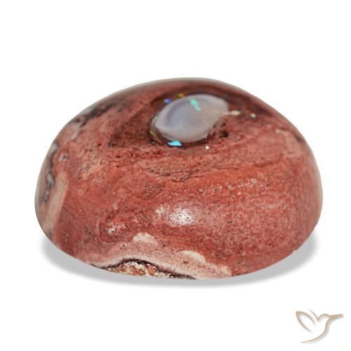 Opala de fogo multicolorido natural 9,08ct, corte redondo, opaco