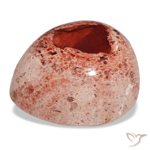 Opala de fogo multicolorido natural 19,28ct, formato de pêra, opaco