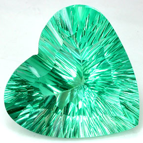 Fluorita verde natural 93,66ct, formato de coração, IF