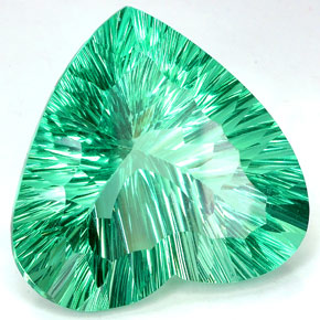 Fluorita verde natural 93,66ct, formato de coração, IF