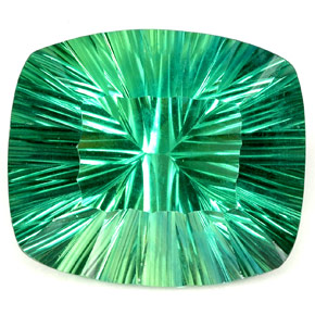 Fluorita verde natural 93,56ct, almofada cortada, IF