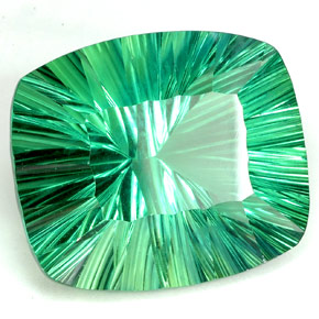 Fluorita verde natural 93,56ct, almofada cortada, IF
