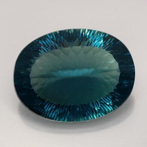 Fluorita azul natural 76,61ct, corte oval, VVS