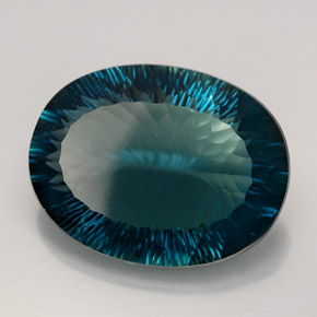 Fluorita azul natural 76,61ct, corte oval, VVS
