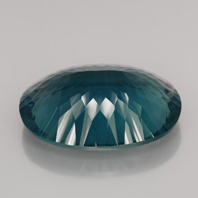 Fluorita azul natural 76,61ct, corte oval, VVS