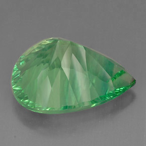 Fluorita verde natural 37,71ct, formato de pêra, VVS