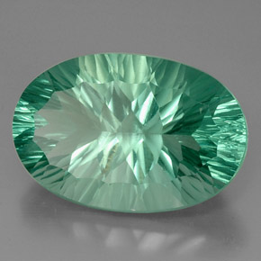 Fluorita verde natural 49,15ct, corte oval, VVS