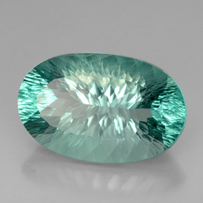 Fluorita verde natural 67,26ct, corte oval, VVS