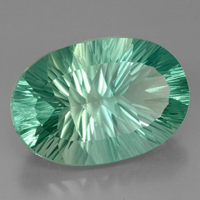 Fluorita verde natural 48,96ct, corte oval, VVS-VS