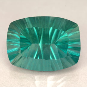 Fluorita verde natural 22,87ct, almofada cortada, VVS-VS
