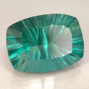 Fluorita verde natural 22,87ct, almofada cortada, VVS-VS
