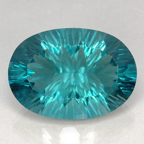 Fluorita azul natural 47,22ct, corte oval, VVS