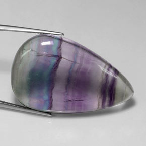 Fluorita multicolorido natural 59,58ct, formato de pêra, transparente
