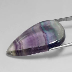 Fluorita multicolorido natural 59,58ct, formato de pêra, transparente
