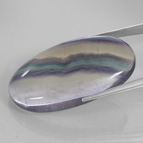 Fluorita multicolorido natural 63,19ct, corte oval, transparente
