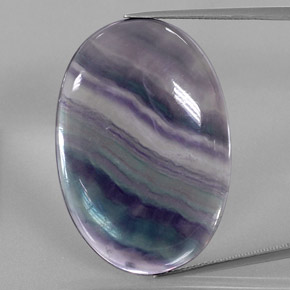 Fluorita multicolorido natural 48,25ct, corte oval, transparente