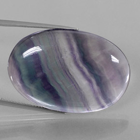 Fluorita multicolorido natural 48,25ct, corte oval, transparente