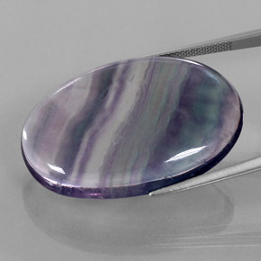 Fluorita multicolorido natural 48,25ct, corte oval, transparente