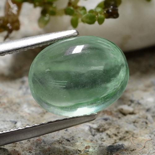 Fluorita Verde Frio Natural 4.23ct, oval, Transparente