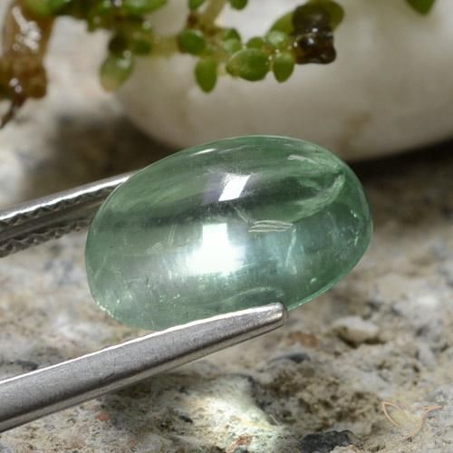Fluorita Verde Frio Natural 4.23ct, oval, Transparente