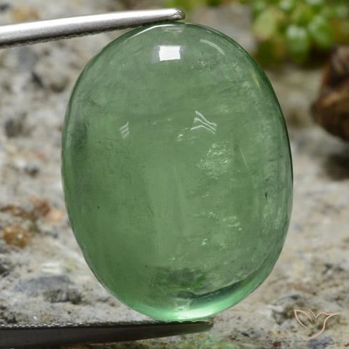 32.31ct Natural Luz verde Fluorita, oval, Transparente