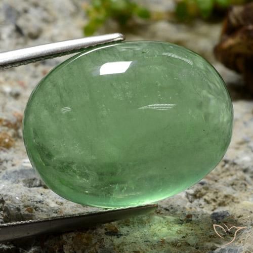 Fluorita Luz verde Natural 32.31ct, oval, Transparente