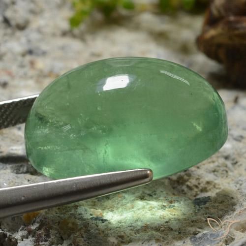 Fluorita Luz verde Natural 32.31ct, oval, Transparente