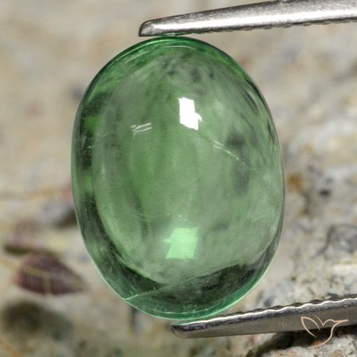 5.16ct Natural Luz verde Fluorita, oval, Transparente