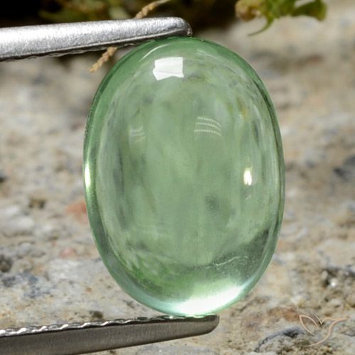 3.56ct Natural Verde médio Fluorita, oval, Transparente
