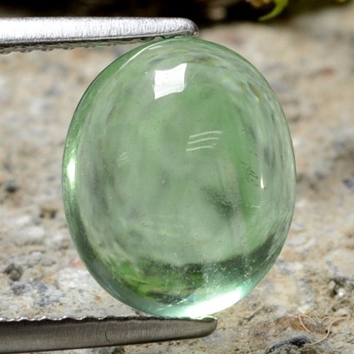 Fluorita verde natural 4,62ct, corte oval, transparente