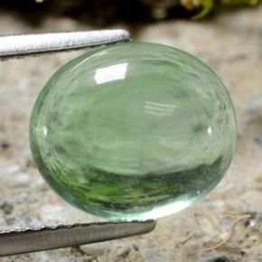 Fluorita verde natural 4,62ct, corte oval, transparente